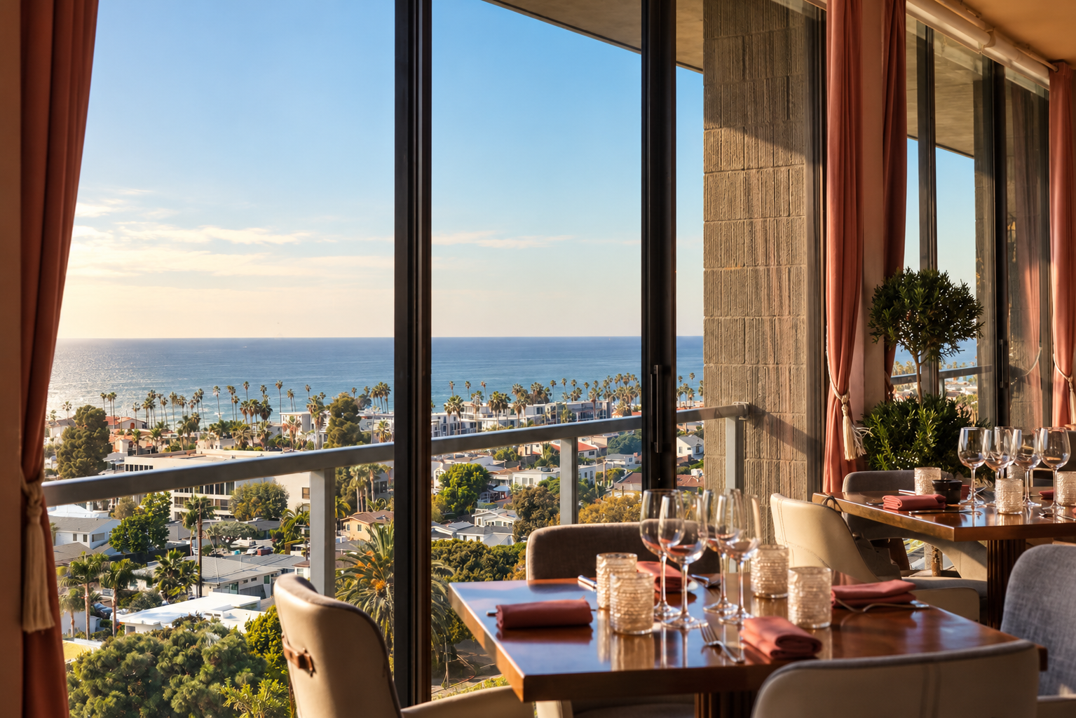 Ocean-view tables at Aries